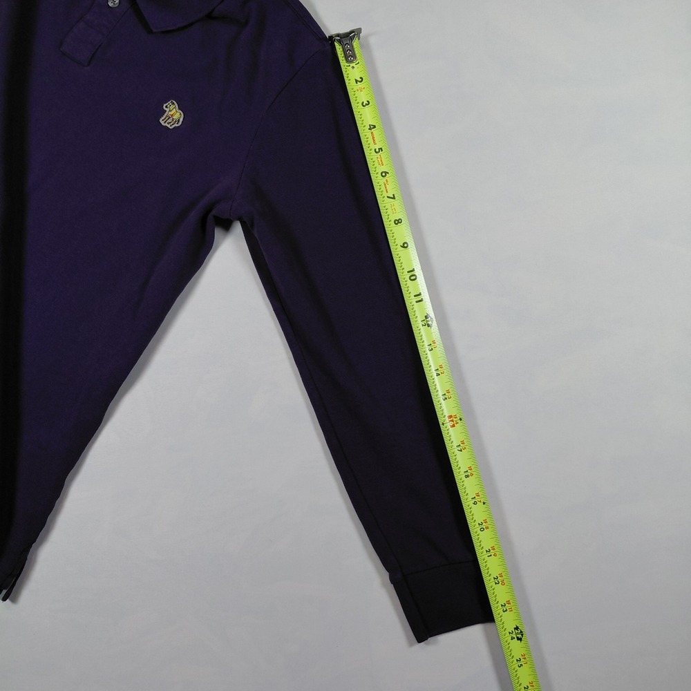 PS Paul Smith Mens Long Sleeve Zebra Logo Polo Shirt Purple Size Medium - Picture 11 of 13
